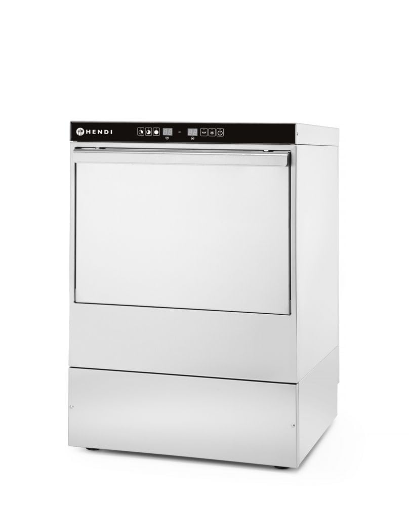 Lavavajilla HENDI, s industrial, para cestas 50x50cm, con control electrónico, máquina lavaplatos lavavasos lavacopas, 400V, 6600W, 570x600x(H)830mm