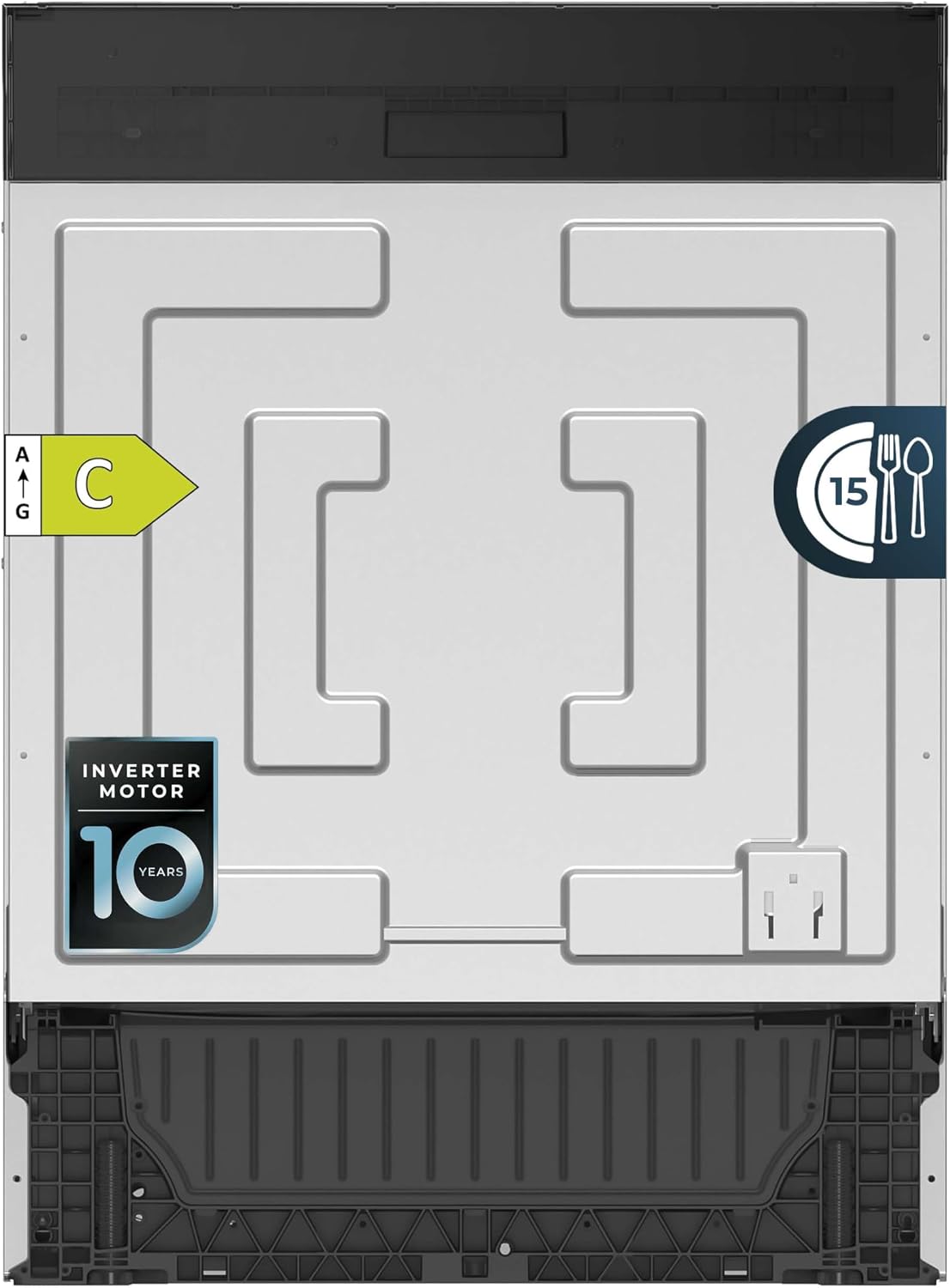 Lavavajillas Cecotec, Integrable 60cm Bolero Aguazero 6620 Full-BI C. 1850W, 15 Cubiertos, 8 Programas, Motor Inverter, Pantalla FullColor, Smart Wash