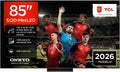 85Q7D de TCL, televisor, Pro 85 Pulgadas SQD-Mini LED 4K HDR10+ Smart TV, 2.000 Nits