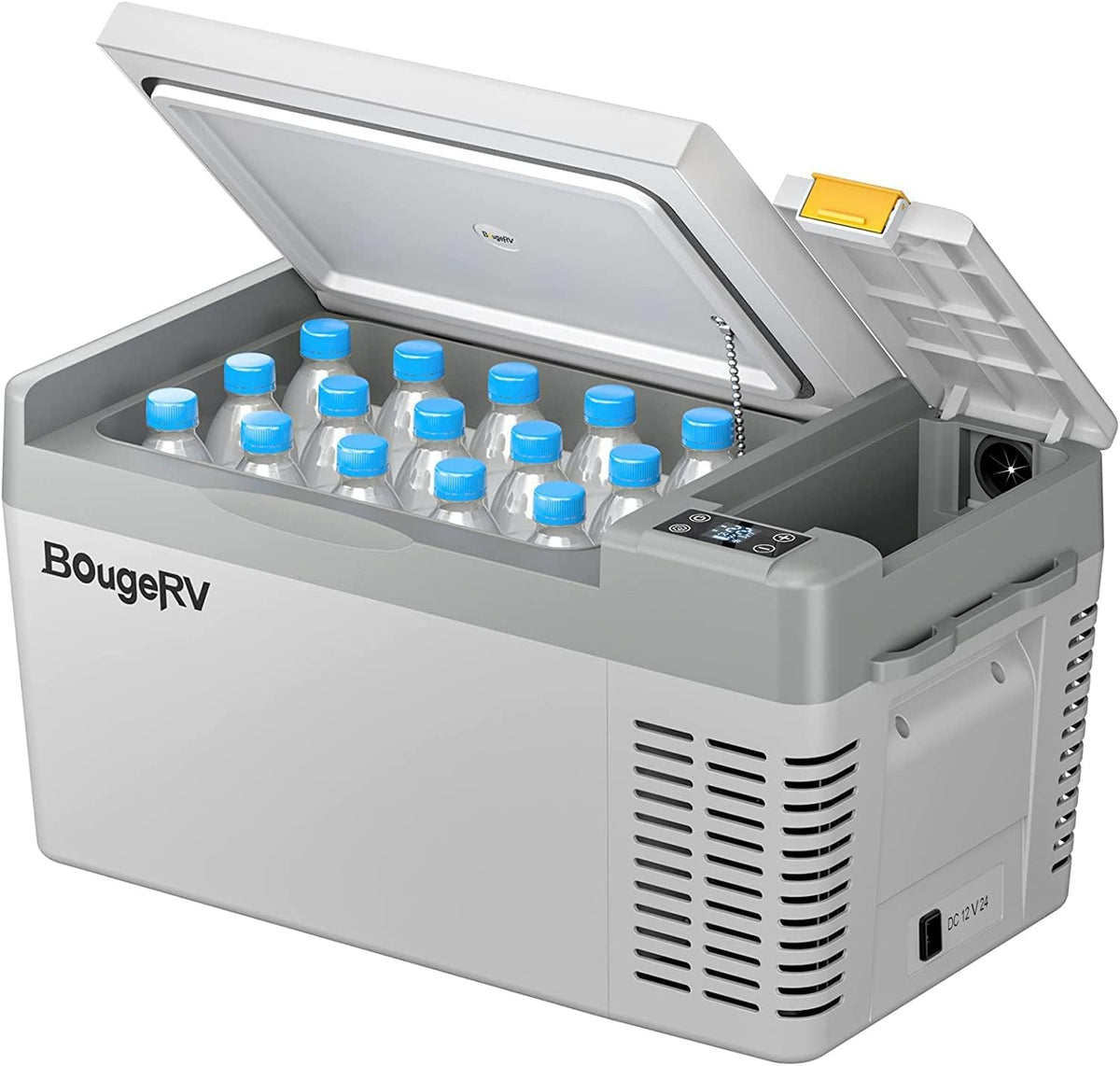 BougeRV 110-240V Nevera portátil, CRPRO Kompressor Kühlbox 12v, 20 Liter Auto Kühlbox(-22℃~10℃), 12/24V DC & AC Tragbarer Auto Kühlschrank, 12v