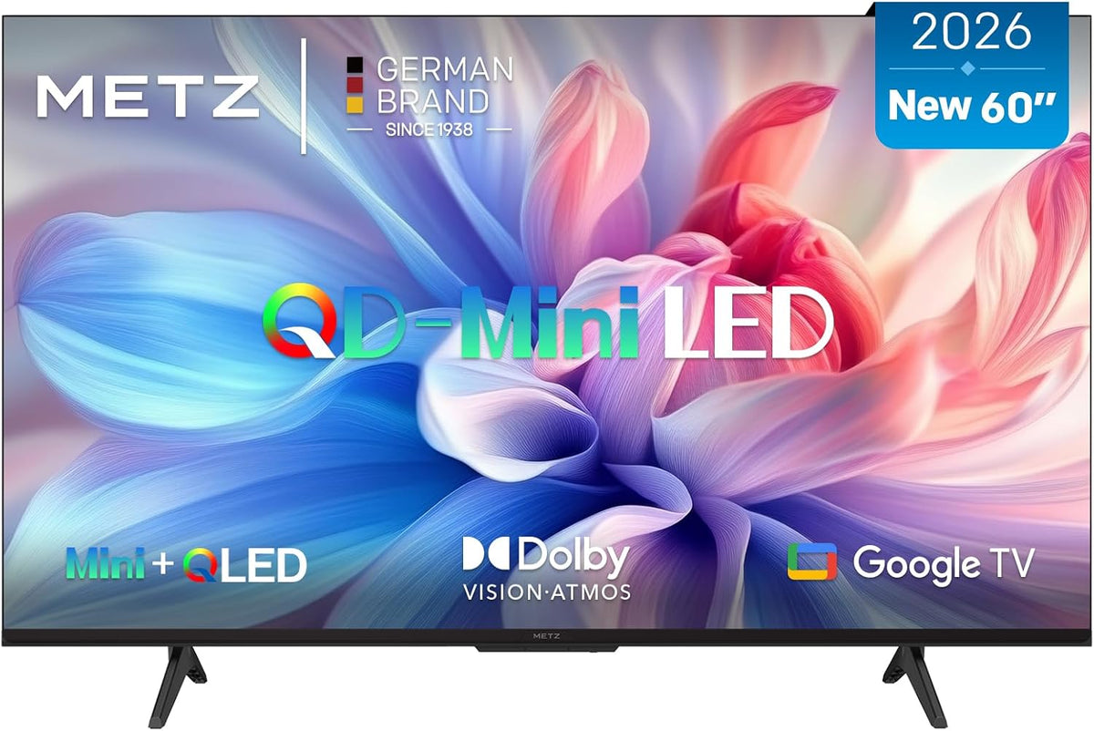 HDR10 de Metz, smart tv, 60' 4K Mini LED Smart TV (152 cm), QLED con MiniLED, Dolby Vision & Atmos, MEMC, Local Dimming, Chromecast Integrado, WiFi