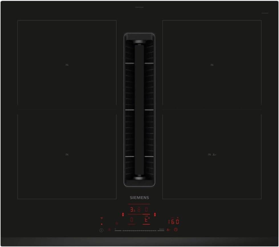 Placa de cocina SIEMENS, CombiZone - Placa de inducción de aspiración ED631HQ26E IQ500, 60 cm, CombiZone Slider