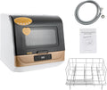 DHQCQL Lavavajillas de encimera, Mini lavavajillas, 800 W, IPX1, lavavajillas de mesa con 3 programas de lavado, pequeño, para oficina, camping