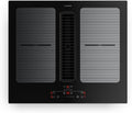 Placa de cocina KLARSTEIN, Full House Vitrocerámica con Extractor - 60cm, 4 Zonas Inducción, 7335W Boost, Zonas Flex, Control Táctil, Temporizador