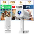 MENIOO Proyector, Mini Proyector de 1920 * 1280 con WiFi Bluetooth y Aplicaciones Integradas