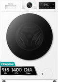 Lavadora Hisense, WD1I9042BWF2 - Lavasecadora 9 kg/5 kg, Fondo 47cm, 1400 rpm, Lavado y Secado 59', Dispensador Automix, Programa Lavado Auto, Función