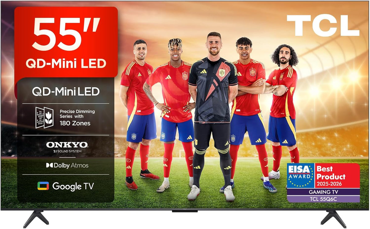 Smart TV TCL, 55Q6C 55 Pulgadas QD-Mini LED 4K HDR10+ Smart TV, Google TV