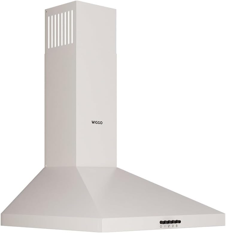 Campana extractora de Wiggo, de 60 cm, pared para salida o recirculación, 300 m³/h, con iluminación LED y 3 niveles de potencia, campana de pared