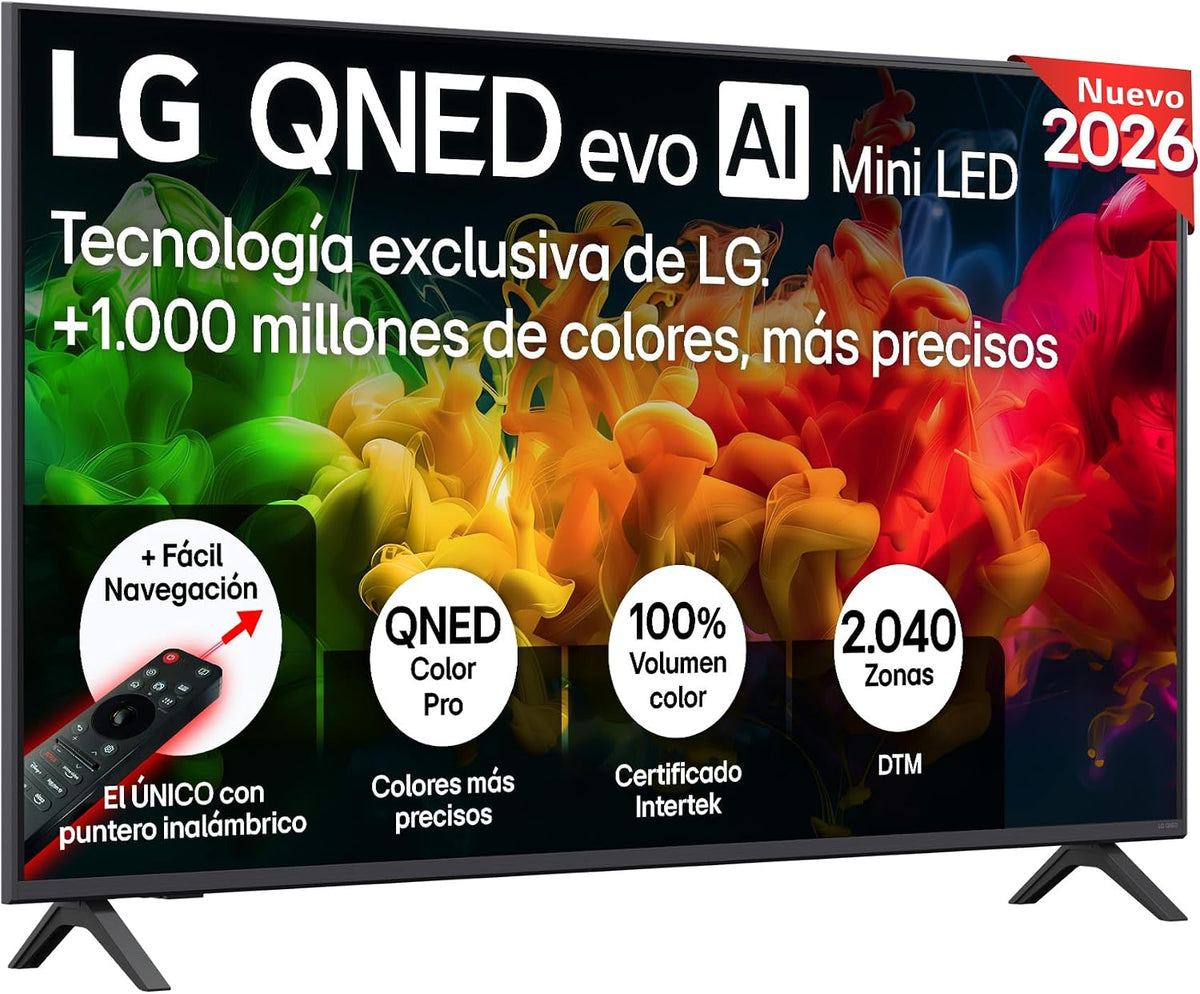 Televisor 55QNED80B6B - Smart TV QNED EVO AI 55' 4K Sin Reflejos 94%, 2026, LG