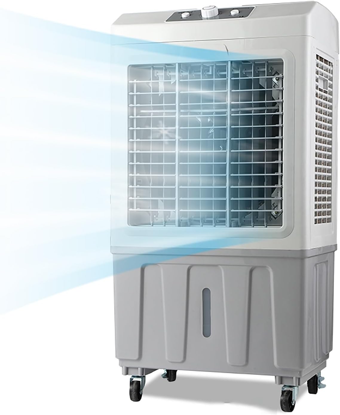 Climatizadores evaporativo Enfriador de Aire Evaporativo, Tanque de Agua de 70L y 3 Velocidades de Ventilador, Oscilación de 120°, Enfriador