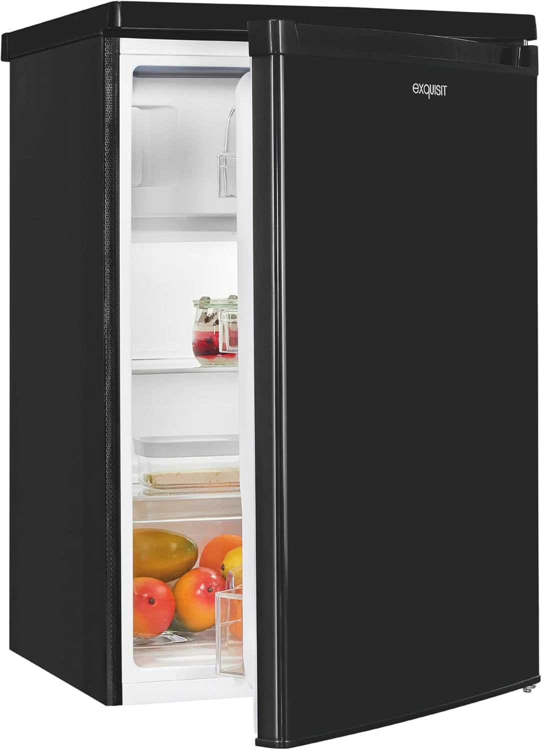 Exquisit Frigorífico combi, Frigorífico con freezer, 109 L, 85 cm, color negro