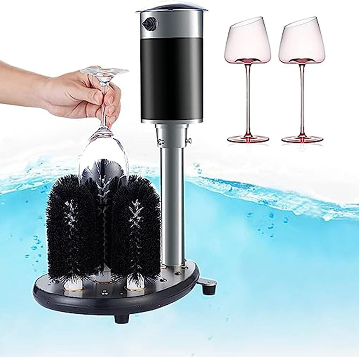 Producto Lavadora De Vidrio Comercial Eléctrica, Lavadora De Copas De Vino, 5 Lavadoras De Cepillos De Limpieza De Vidrio, Lavar Las Manchas Viejas De