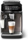 Cafetera automática de PHILIPS, 3300 Cafetera Superautomática LatteGo, 6 bebidas, Cromo Negro