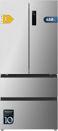Frigorífico combi de Cecotec, Frigorífico Puerta Francesa de 4 Puertas Semi-Integrable Total No Frost Bolero CoolMarket F2D 458 SBI Inox E, 458 Litros