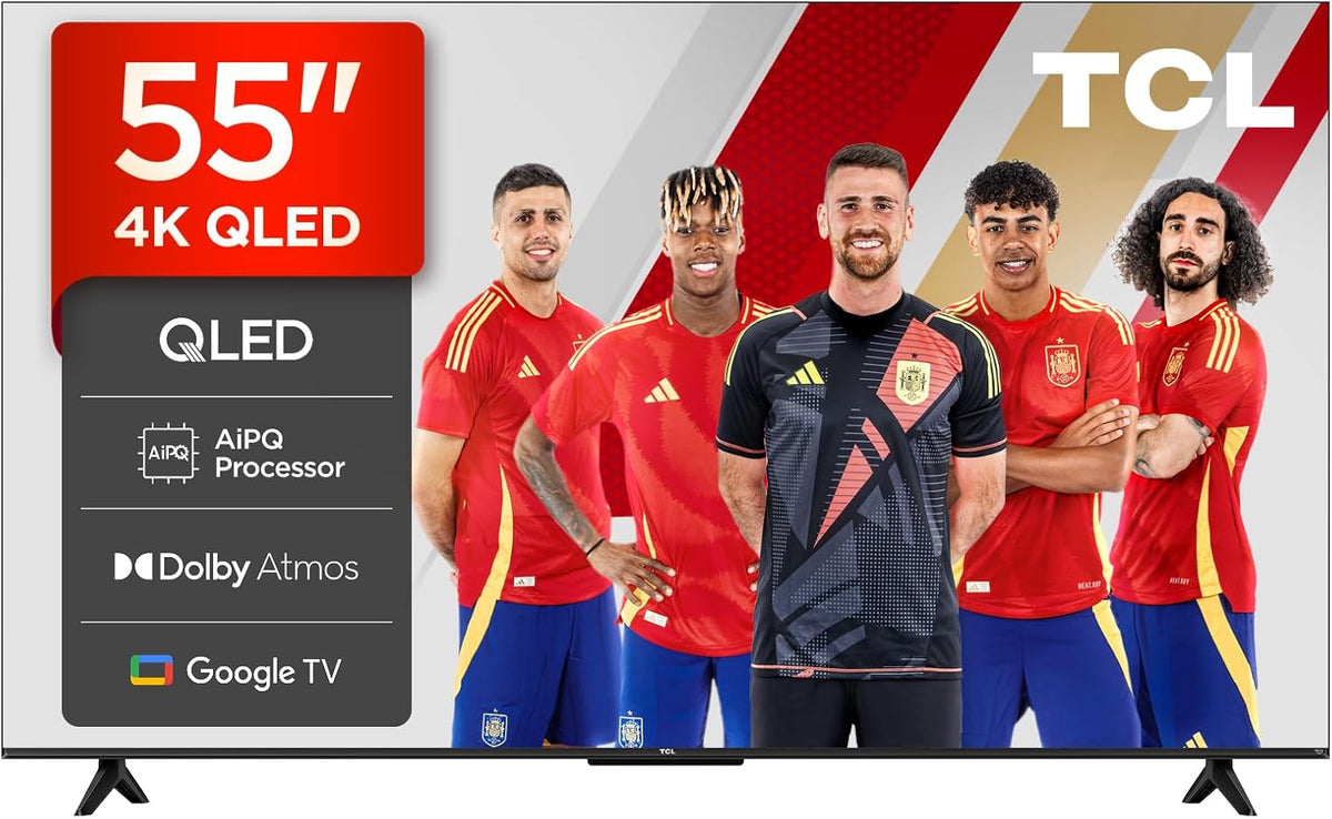 TCL 55T69C Televisor, 55 Pulgadas QLED 4K HDR10+ Smart TV, Google TV, Dolby Atmos
