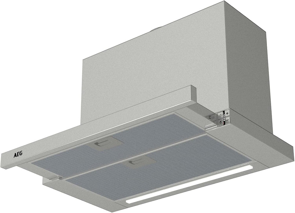 Campana extractora DPE5660M Campana Extractora Extraíble, 60 cm, 3 Niveles de Potencia, Nivel de Ruido de 60 dB(A), Luces LED, Serie 5000, Inox, Clase