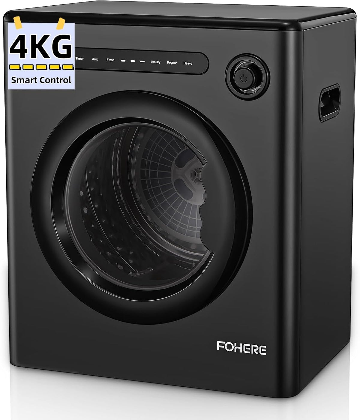 Secadoras por ventilación FOHERE, Secadora de Ropa, Secado Automático Inteligente 4kg, Clase C, 1200W, Secadora Compacta de Evacuación, 6 Programas