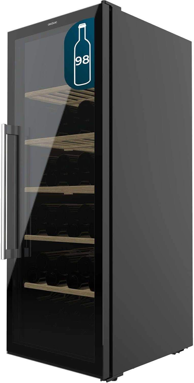 Vinoteca 98 Botellas Bolero Grand Sommelier 98000 Black: Vinoteca De 128, 5 cm Con Sistema De Enfriamiento Silencioso A 41Db Y Panel De Control Táctil