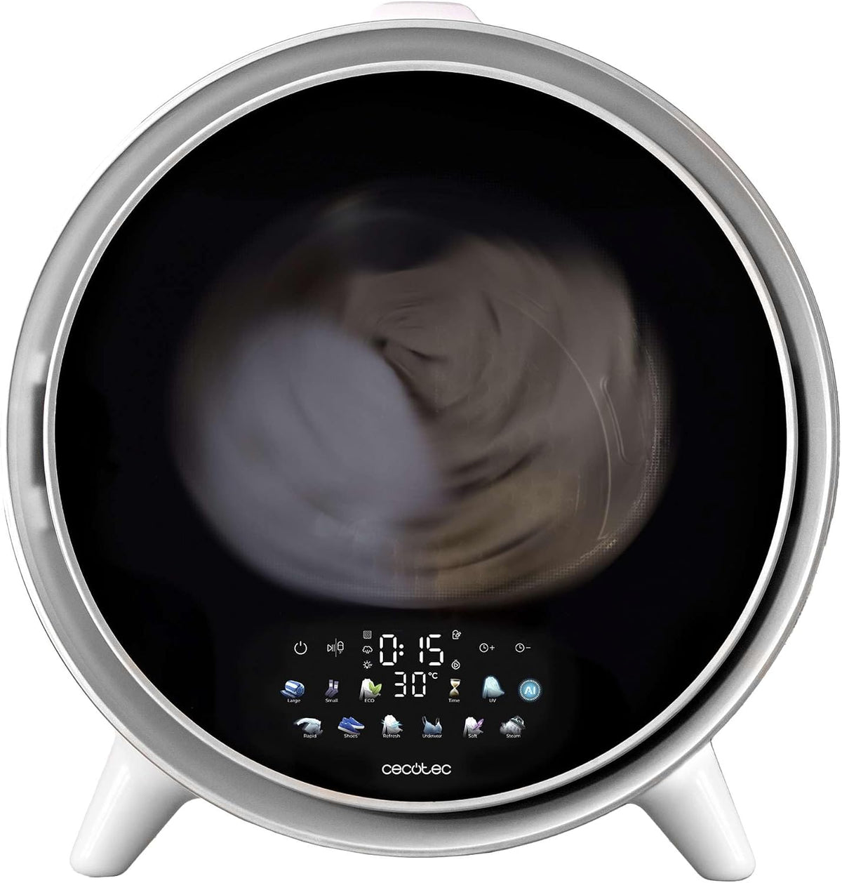Cecotec Secadoras por ventilación, Secadora Compacta de Evacuación 3 kg Bolero DressCode Dry 3600V Dark. 12 Programas, Secado Automático Inteligente