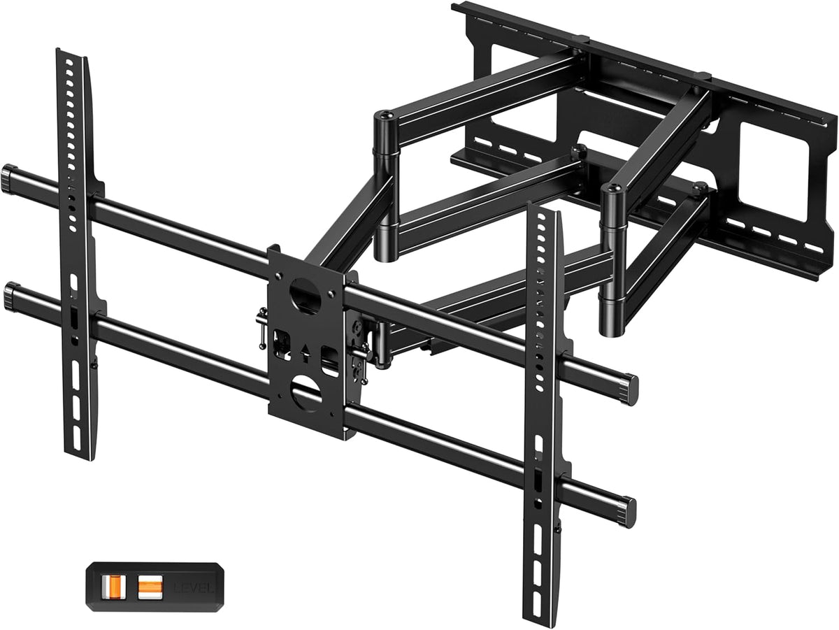 WHYFONE Soportes de pared y techo para TV, Soporte TV Pared para Pantallas Planos y Curvos de 60-120 Pulgadas, Soporte Pared TV Movimiento Completo