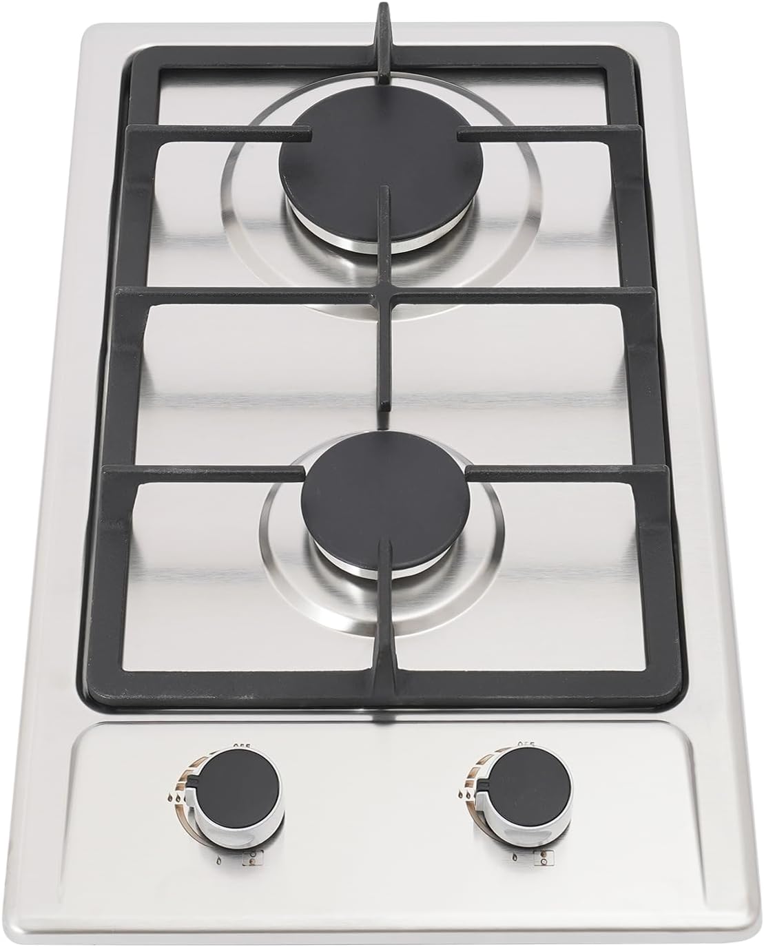 Placa de cocina Cocina de gas de 3 kW + 1, 75 kW con 2 quemadores, hornillo de gas portátil de gas licuado/gas natural con reductor de presión