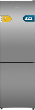 Cecotec Frigorífico combi, 2 Puertas Bolero CoolMarket Combi 322 Inox E. 322 L, Altura 185 y 60 cm de Ancho, Bajo Consumo, Sistema Multi Air Flow