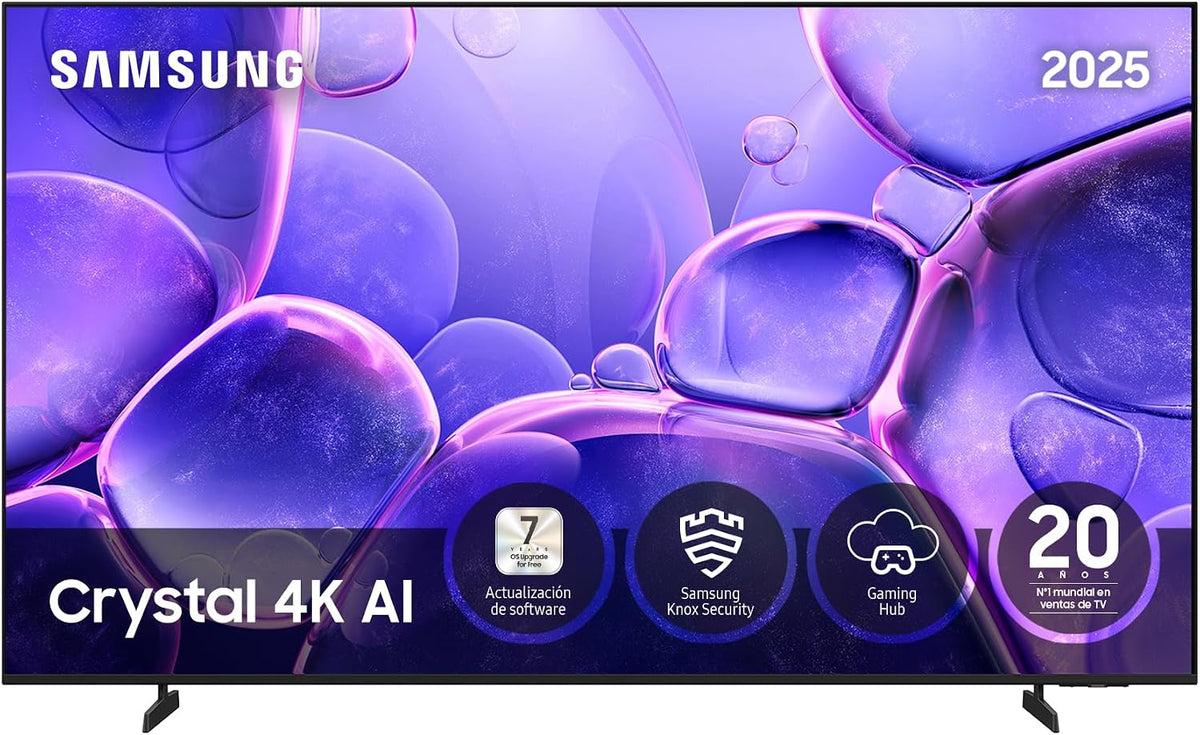 Samsung U8075F Televisor, TV 65 Pulgadas Crystal UHD 4K Smart TV, Colores increíbles con Processor Escucha Todos los Altavoces con Q-Symphony, Datos