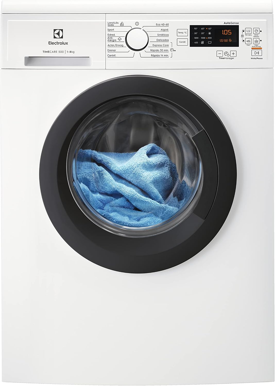Lavadora Electrolux, EA2F6821CF Lavadora de Carga Frontal 8 Kg, 1400 rpm, Libre Instalación, Programa Rápido, Funcion Vapor, Motor Inverter, Display M
