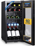 Sommertal GK60 Frigoríficos para bebida, Frigorifero, Frigorífico silencioso para bebidas con LED, pantalla táctil y candado, pequeño refrigerador