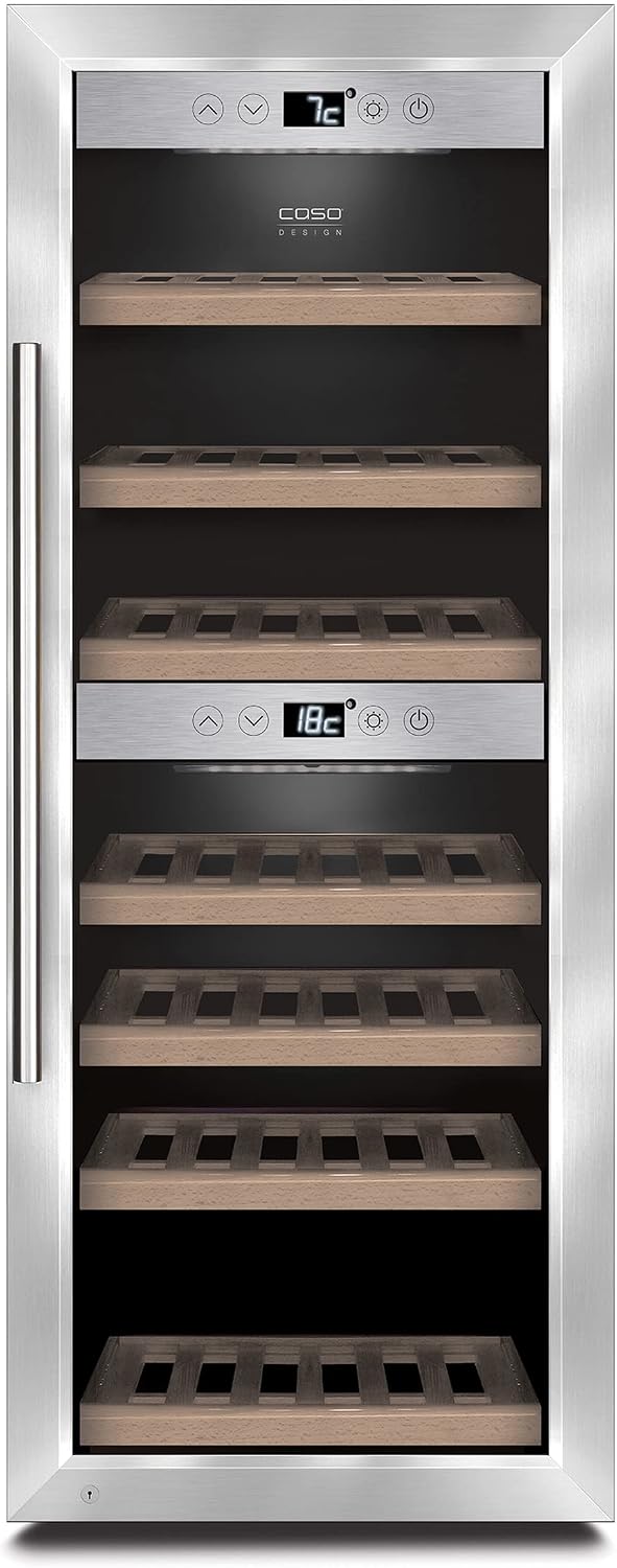 Vinoteca Wine cooler WineComfort 380 Smart Free standing, Showcase, Bottles capacity 38, Silver, Caso