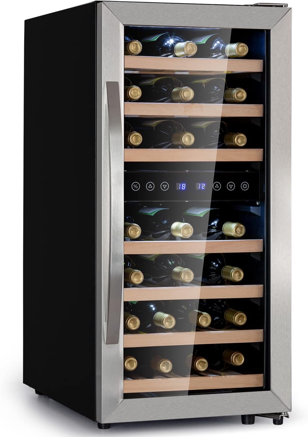 Frigoríficos para bebida de KLARSTEIN, Vinoteca de Pie, Nevera para Vinos de Dos Zonas Refrigeración, Nevera para Cervezas Pequeña de