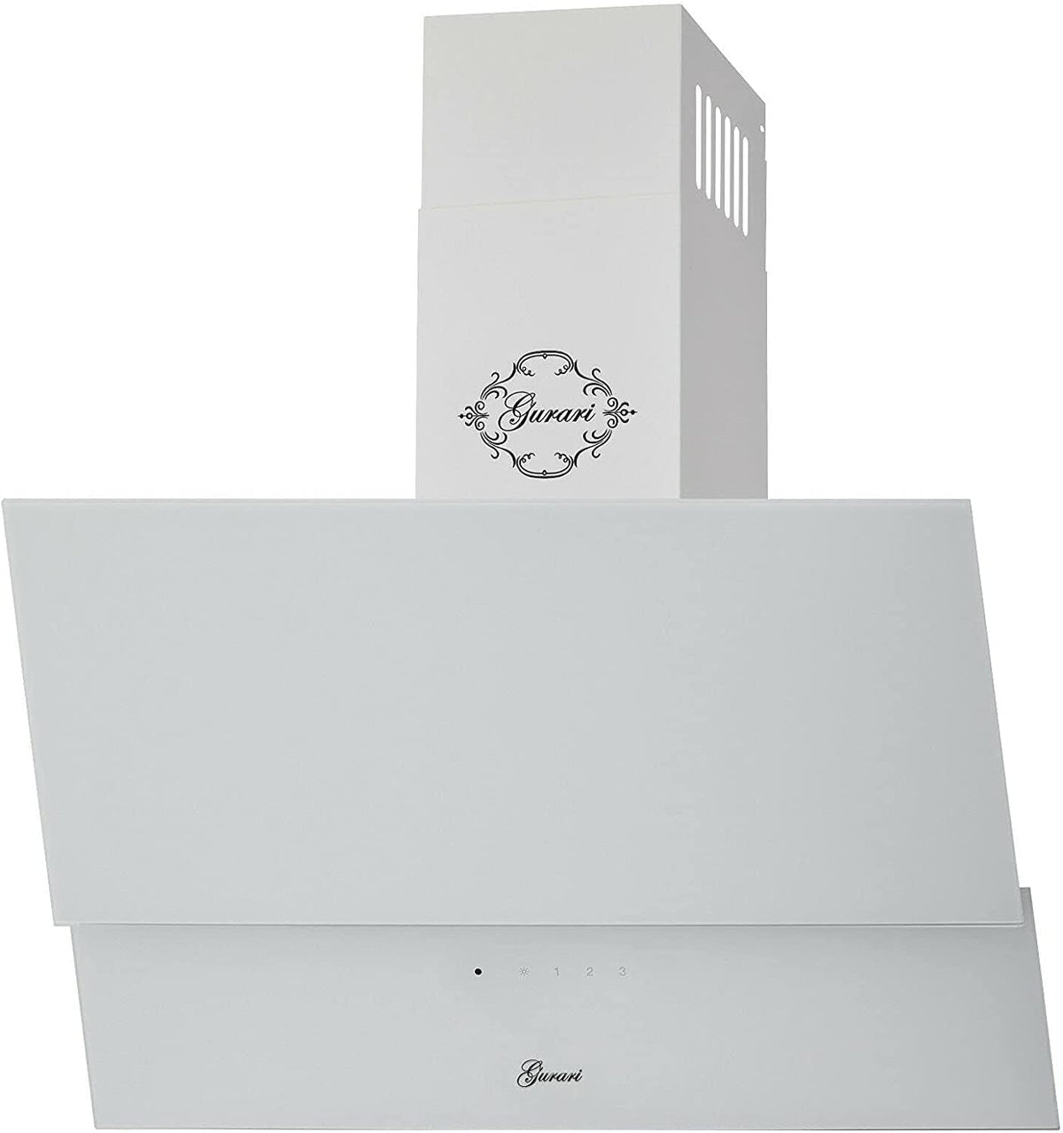 Gurari Campana extractora, Campana de pared 80 cm, color blanco GURARI GCH 268 WH/Campana extractora inclinada con evacuación o reciclaje/clase