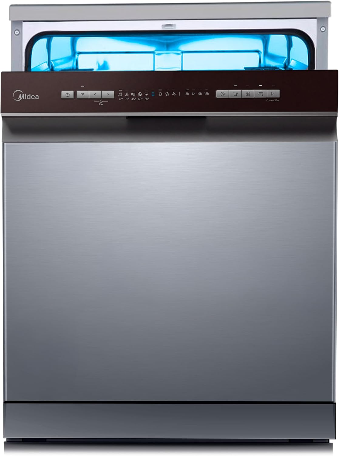 Lavavajillas 60 cm+++ Inox para 14 servicios - Lavaplatos libre instalación - Compacto con 10 Programas de Lavado integrable - Filtro Antibacterias y