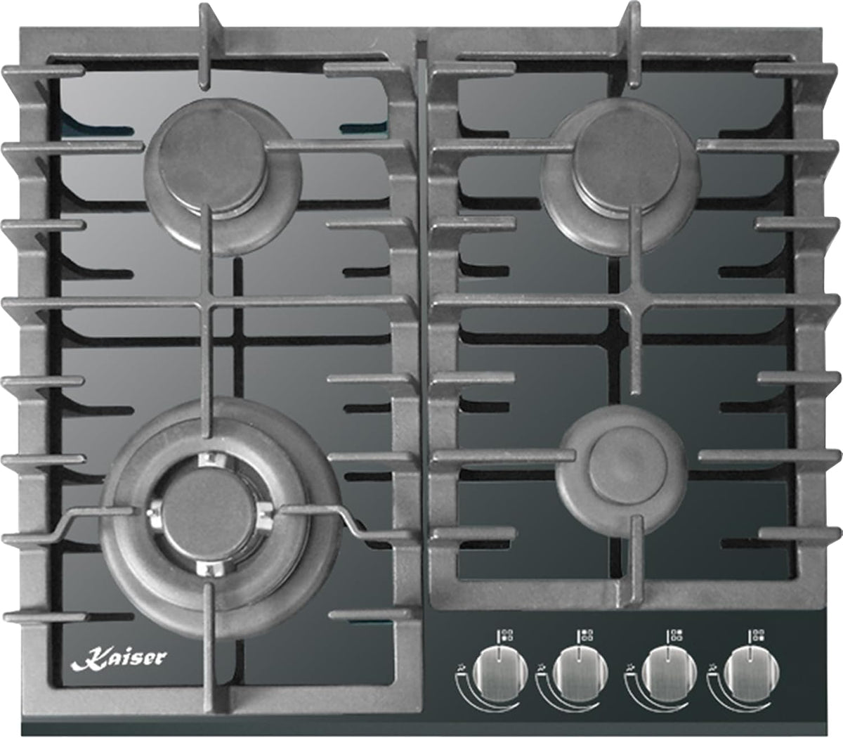Placa de cocina de Kaiser, KCG 6383 Autark Kaiser - Placa de cocina de gas (60 cm, vitrocerámica, empotrable, 3, 8 kW, con adaptador, 4 focos, gas