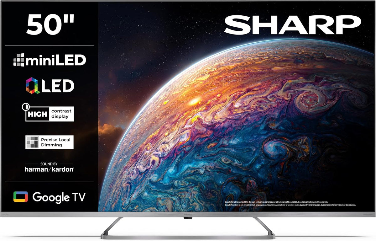 50JP7365E de Sharp, televisor, 50' MiniLED QLED 4K UHD Google TV Dolby Vision
