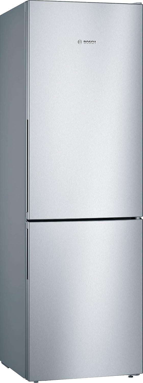 Bosch KGV36VLEAS Frigorífico combi, Serie 4, Refrigerador Congelador, Colocación libre, 186 x 60 cm, 214 L/94 L, Acero inoxidable
