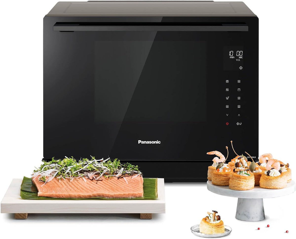 Panasonic Microondas con grill, NN-CS88LBEPG Horno combinado de vapor 4 en 1 con vapor, microondas, grill y convección, Tecnología Inverter, 31 L, 36