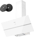 IsEasy Campana extractora, Inclinada 90 cm 571m³/h Suction 4 Niveles de Potencia Recirculación Filtro de Carbono de Touch Control Blanco
