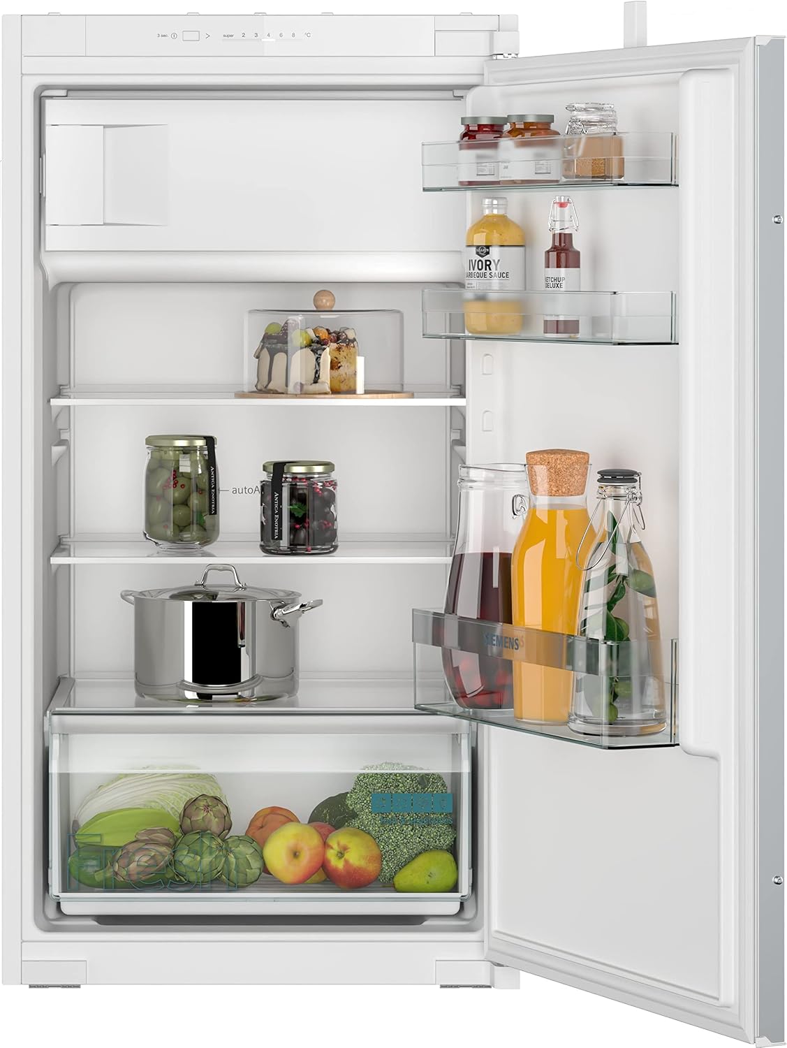 KI32LNSE0 de SIEMENS, frigorífico combi, Frigorífico empotrado iQ100, nevera integrada con congelador 102 x 56 cm, refrigeración de 132 L, congelación