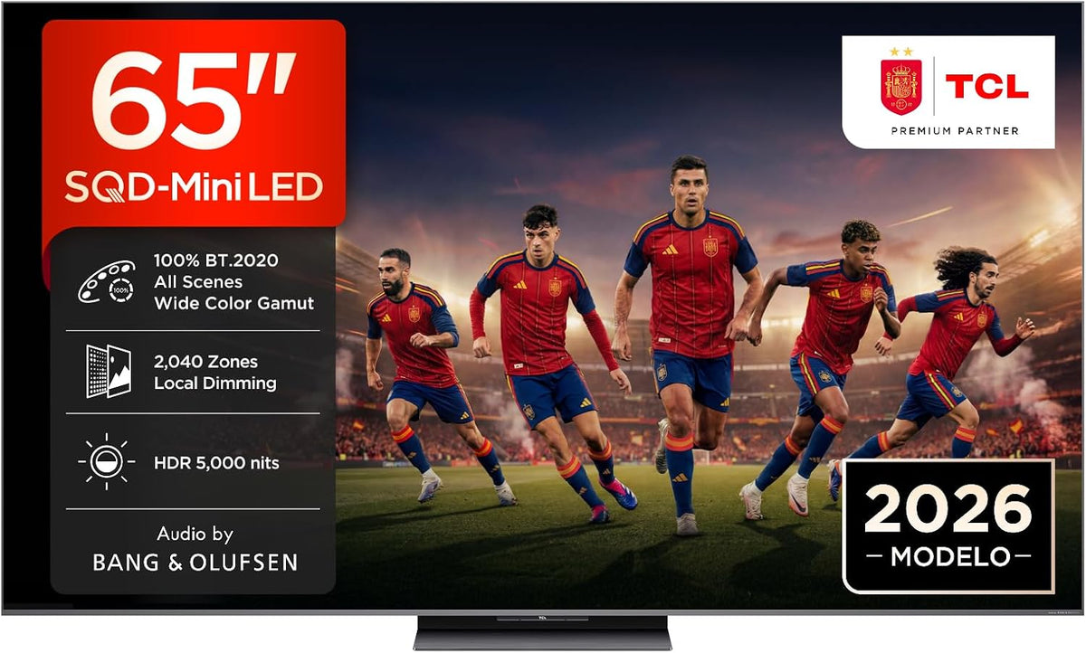 TCL Smart TV, 65C8L 65 Pulgadas SQD-Mini LED 4K HDR10+ Smart TV, 5.000 Nits