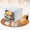 BAOCHADA Hornos individuales para pizza, 3000W Doppellagig Mini Pizzaofen Eléctrico, Commerzieller Pizza Horno con Temporizador y Guantes, Regulación