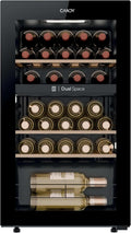 CANDY CNWQ4G32G2 Vinoteca, DiVino, Vinoteca, 2 Zonas independientes, 32 Botellas, Puerta Reversible, 3 Baldas, Tratamiento Anti-UV, Compresor
