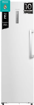 Hisense FT3K310SEWE1 Congelador vertical, Congelador Una Puerta Total No Frost Kitchen Fit, 312L, 186cm, Ventilación Inferior, Congelamiento Rápido
