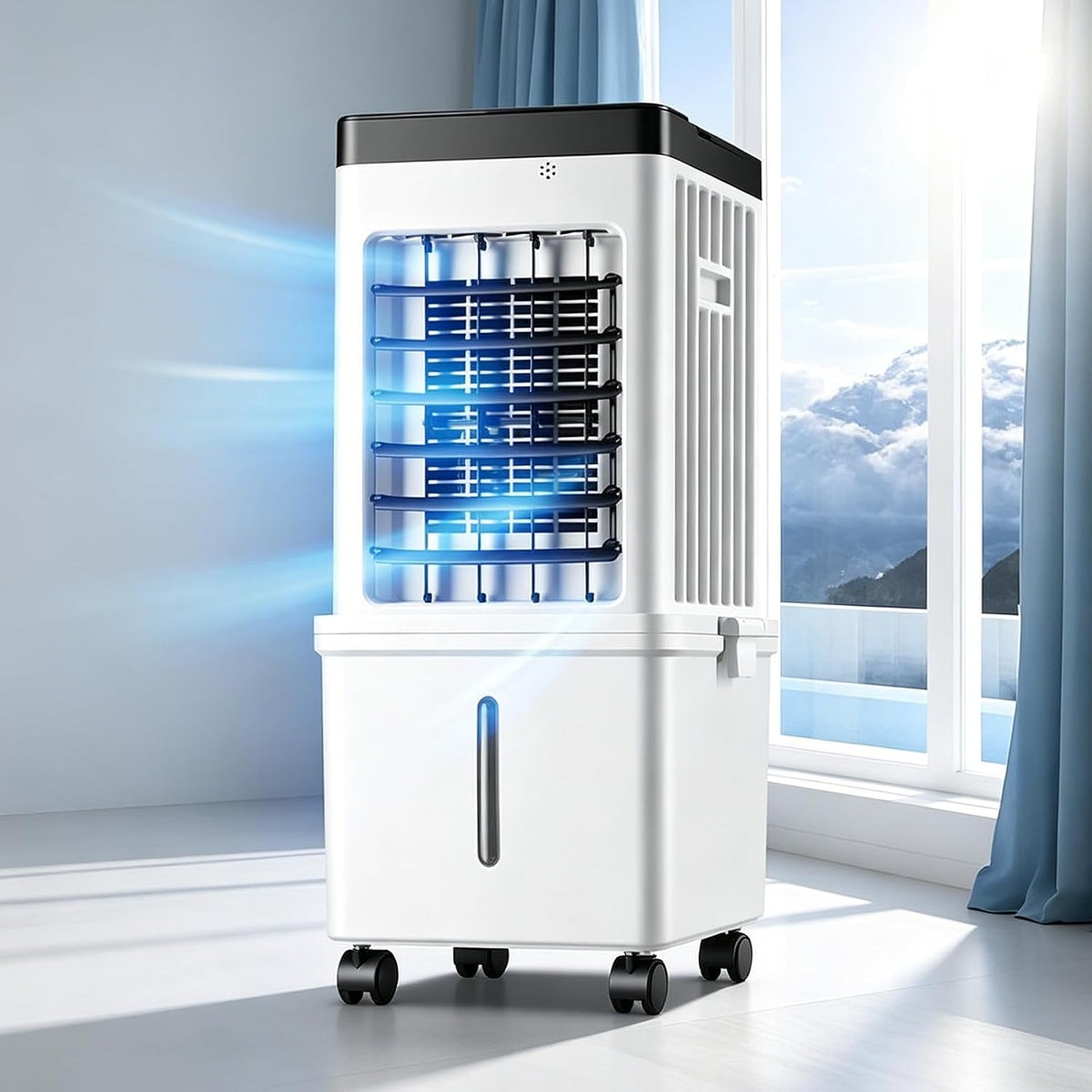 Climatizadores evaporativo Genérico, Ventilador enfriador de aire evaporativo 3 en 1, Ventilador humidificador de aire portátil con control remoto y