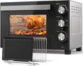 HOMCOM Hornos tostador, Mini horno de 36 L con convección, asador giratorio y precalentamiento, temperatura ajustable 90-230 °C, temporizador 60 min