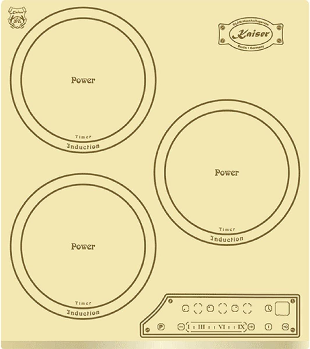 Kaiser Olan Placa de cocina, Kaiser KCT 4795 FI ELFAD - Placa de cocción empotrada, 3 zonas de cocción de 45 cm, control totalmente táctil, autártico