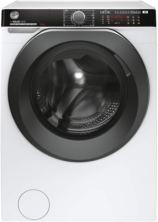 Hoover 414AMBC Lavadora, H-WASH 500 HWP /1-S, Lavadora 14 kg, 1400 rpm, Motor inverter, Función Vapor, WiFi, Bluetooth, Alexa y Google Home, 15 ciclos
