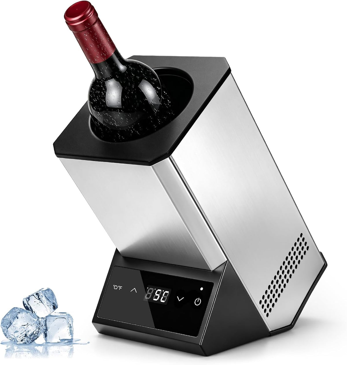 Enfriador de botellas DENEWERK, vino eléctrico de acero inoxidable, 87 W, 750 ml, 39 dB, 5-18