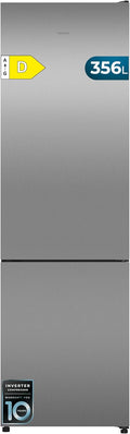 Cecotec Frigorífico combi, 356L Total NoFrost Bolero CoolMarket Combi 356i Inox D. Alto 200cm, Ancho 59, 5cm, Fast Freezing, FreshnessFlex HUB